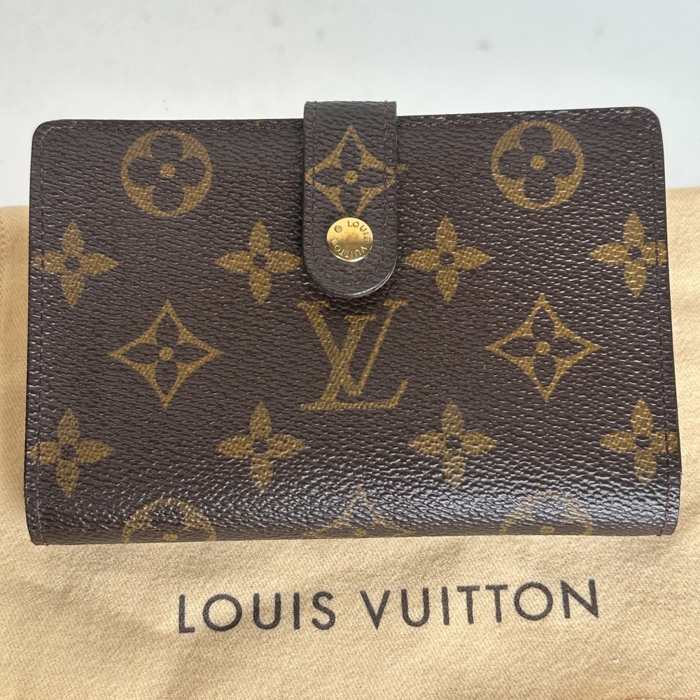 Vintage Louis Vuitton Monogram Viennois Kiss Lock Bifold Wallet - Authentic